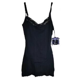 Ellemenno Y2K Ebony Black Women's Lace‎ Babydoll Tank Top Size Medium